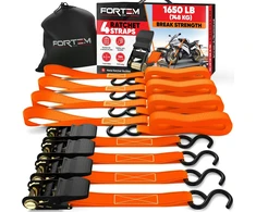 FORTEM transportavimo diržai su sagtimi, 748 kg, ilgis 4,57 m, rinkinys 4 vnt., FRTM-RTDS