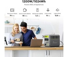 FOSSiBOT nešiojama elektrinė stotelė 1024 Wh LiFePO4, 1200 W, žalias, F120