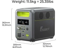 FOSSiBOT nešiojama elektros stotelė 1024Wh 1200W LiFePO4 tipas F1200-X