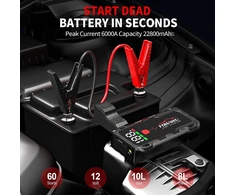 FOWAWU automobilio užvedimo įrenginys 6000 A, 22800 mAh, 12 V, F804