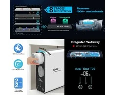 Frizzlife atvirkštinio osmoso vandens filtravimo sistema 600 GPD, be bako, mineralinis pH, PD600-TAM3