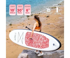 FunWater pripučiama irklentė SUP, 305x76x15cm, 150 kg, pilnas komplektas, rožinė