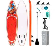 FunWater pripučiama irklentė SUP lentos rinkinys, PVC, 335x82x15 cm, raudona, SUPFR01D