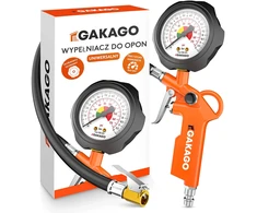 Gakago padangų pripūtimo manometras su 45 cm žarna, 0–12 bar, GK-RF