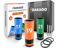 Gakago ratų varžtų galvučių rinkinys 17, 19 ir 21 mm, 1/2 colio, Steckschlüssel-Satz Kraft-Schoneinsatz