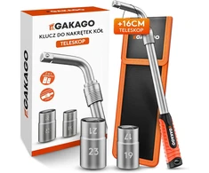 Gakago teleskopinis ratų veržlių raktas su 17/19 ir 21/23 mm galvutėmis