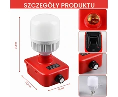 GAOUTO akumuliatorinis darbo šviestuvas 18 V, 12 W LED, E27, 150–1300 lm ZL682-Baterija lamp
