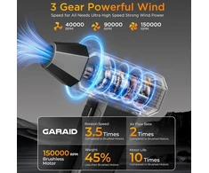 GARAID elektrinis oro pūstuvas dulkėms su LED, 150000 aps./min., 6000 mAh, W20G