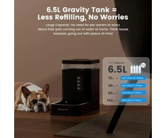 Gardner Pet automatinis vandens dozatorius šunims ir katėms, 6,5 l, nerūdijančio plieno dubuo, juodas