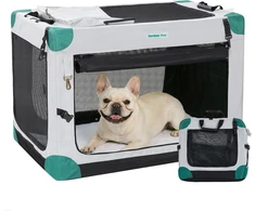 Gardner Pet sulankstomas kelioninis narvas šunims 66 × 46 × 46 cm, pilkas, GP01I4225GY