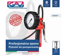 GAV padangų pripūtimo pistoletas su WIKA 80 mm manometru, kalibruotas, 60 G-T