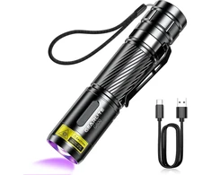 GEARLITE UV LED žibintuvėlis, 395 nm bangos ilgis, įkraunamas, atsparus vandeniui, G800-Z1