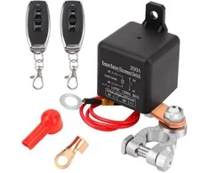 Gebildet nuotoliniu būdu valdomas akumuliatoriaus atjungiklis, 12V, 200A, IP65, su dviem pulteliais