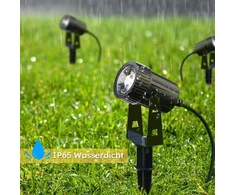 GEEDIAR LED sodo šviestuvų rinkinys su įsmeigiamais kuoliukais, 4 vnt., 3 W, šilta balta šviesa