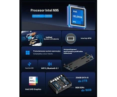 GEEKOM mini kompiuteris Air12 Lite su Intel N95, 8 GB RAM ir 256 GB SSD