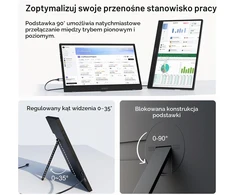 GEESUU nešiojamas monitorius 15.6 col. FHD IPS HDR 60 Hz M156L1F