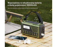 Gemmac avarinis saulės radijas Bluetooth AM/FM/SW su 10 000 mAh maitinimo banku 1199SW