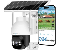 GENBOLT belaidė saulės stebėjimo kamera 4G LTE, 2K raiška, F1.0 diafragma, išorės montavimas, GB203K-4G
