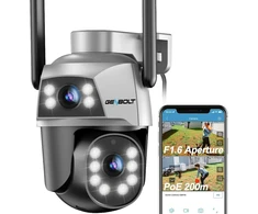 GENBOLT išorinė IP kamera su dvigubu objektyvu, 360° stebėjimu, Wi-Fi 2.4/5 GHz, spalvotu naktiniu matymu, modelis GB201HG