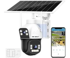 GENBOLT išorinė saulės IP kamera 4G, 8 W, 15600 mAh, 3MP+3MP, automatinis sekimas, AI, IP66, GB217 K-4G