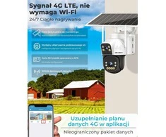 GENBOLT išorinė saulės IP kamera 4G, 8 W, 15600 mAh, 3MP+3MP, automatinis sekimas, AI, IP66, GB217 K-4G