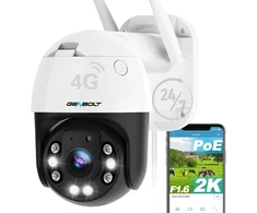 GENBOLT lauko IP kamera 2K 3G/4G LTE su sukiojama PTZ, naktiniu matymu, PoE, modelis GB213H-4G
