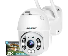 GENBOLT lauko stebėjimo IP kamera 4 MP Wi-Fi/DC&amp;PoE, naktinis matymas, atspari vandeniui, GB213K
