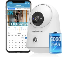 GENBOLT vidaus IP saugumo kamera su 2K raiška, Wi-Fi, 5000 mAh baterija, judesio aptikimu, GB108K