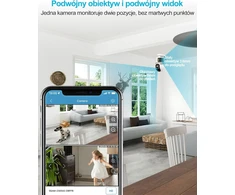 GENBOLT vidaus Wi-Fi IP kamera su 360° vaizdu, dvigubu objektyvu, 4 MP Full HD, naktiniu matymu, GB102HD