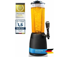 Gėrimų kolona su aušinimu, 4 l talpa, metalinė, juodos spalvos, 52 cm aukščio