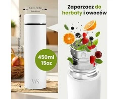 Gertuvė Wilford &amp; Sons Butelis skirtas gerti su vaisių įdėklu 450 ml, baltas