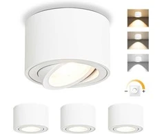 GeyouLux LED lubinis taškinis šviestuvas, 5 W, 500 lm, reguliuojamas 30°, Ø 80 × 50 mm, baltas