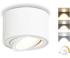 GeyouLux paviršinė LED lubų lempa, su 30° pasukimu, 5 W, 500 lm, reguliuojama spalvos temperatūra, balta