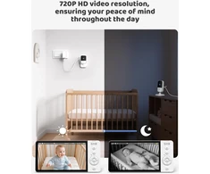 GHB elektroninė auklė su 5 colių 720P IPS ekranu, FHSS ryšiu ir VOX ABM809B
