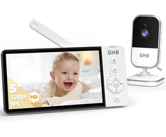 GHB elektroninė auklė su 5 colių 720P IPS ekranu, FHSS ryšiu ir VOX ABM809B