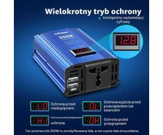 GIANDEL automobilinis įtampos keitiklis 300 W 12 V į 230 V PM-300A