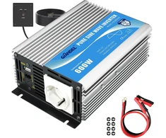 GIANDEL grynosios sinusoidės įtampos keitiklis 600 W, 12 V / 230 V, PS-600DARDe
