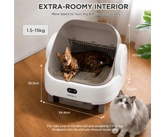 Gimars automatinė savaime išsivalanti kačių kraiko dėžė su Wi-Fi, 8 l, XXL, CH-ICB023