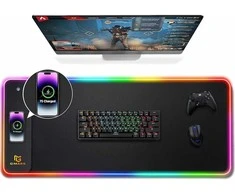 Gimars RGB pelės kilimėlis su 15 W greitu belaidžiu įkrovimu