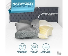 Glückstoff ergonominės pagalvės užvalkalas iš bambuko pluošto, pilkas, Ergo PX124