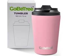 GoBeTree vakuuminis termopuodelis kavai 360 ml, rožinio kvarco spalvos, 1