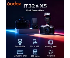 Godox išorinė blykstė TTL su siųstuvu X5-O, HSS 1/8000s, 2.4G belaidis, Olympus Panasonic suderinama, IT32+X5O