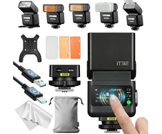 Godox TTL fotoaparato blykstė su X5N siųstuvu, HSS 1/8000s, belaidis valdymas, modelis iT32+X5N