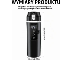 GOMETY automobilinis šildomas puodelis 500 ml 12/24 V su LCD ekranu HH158