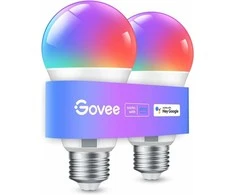 Govee išmaniosios WiFi/Bluetooth LED lemputės E27, 9 W, RGB, 800 lm, 2 vnt., H6008
