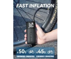 GPUTEK elektrinė dviračio pompa HT10 su skaitmeniniu manometru, 150 PSI, akumuliatorinė, Presta ir Schrader vožtuvams