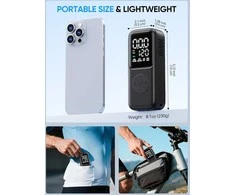 GPUTEK mini elektrinė dviračio pompa, 120 PSI, akumuliatorinė, Schrader ir Presta, BG-BL02