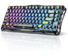 GravaStar Mercury K1 Lite belaidė 75% RGB mechaninė klaviatūra, juoda permatoma