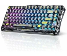 GravaStar Mercury K1 Lite belaidė 75% RGB mechaninė klaviatūra, juoda permatoma