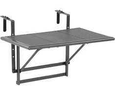 Greemotion pakabinamas balkono stalas Toulouse, pilkas, metalas, 56 × 60 × 40 cm